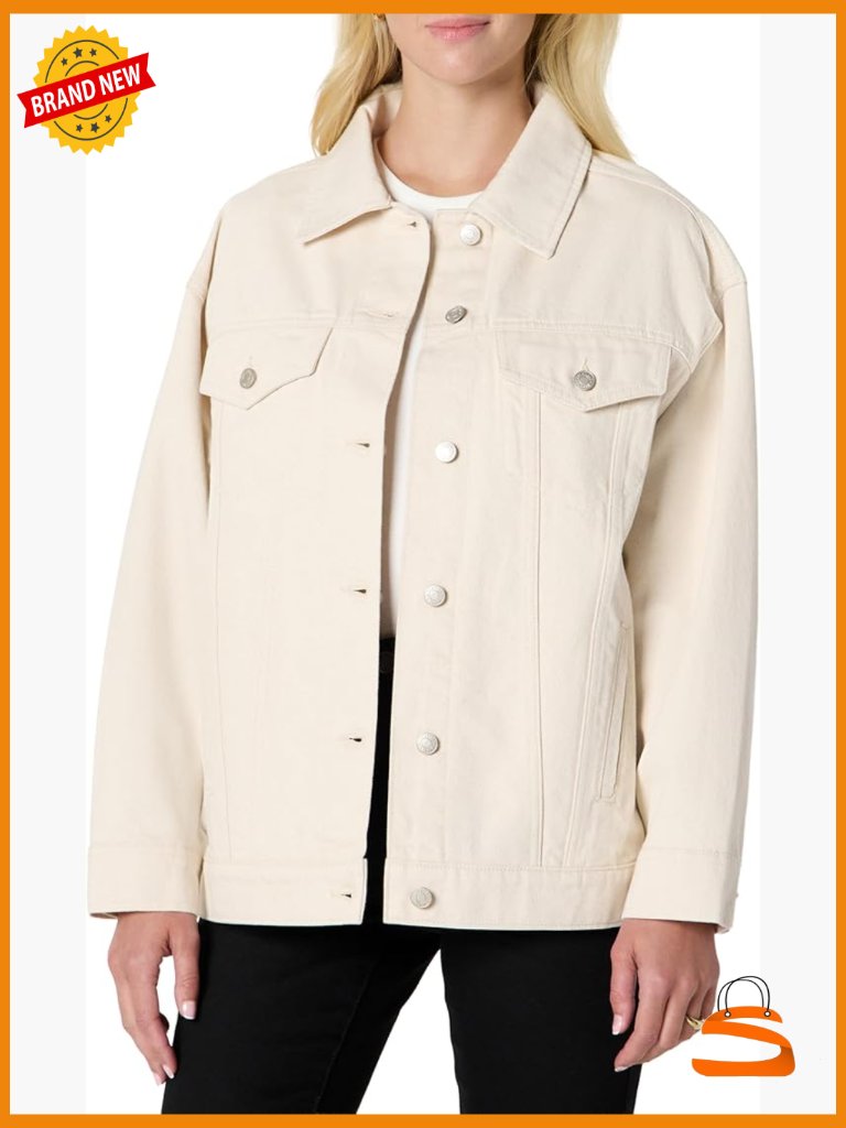 Women's Oversized Denim Trucker Jacket Heavyweight Cotton Jacket